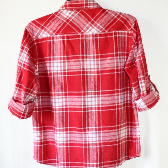 Men's Large AO - AMONGST OTHERS American Legacy Red Plaid Flannel Shirt Cotton - Picture 3 of 11